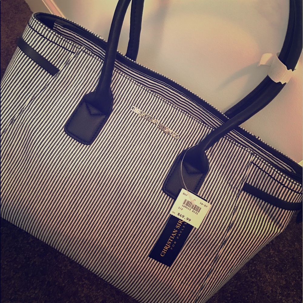 Brand new Christian Siriano striped purse